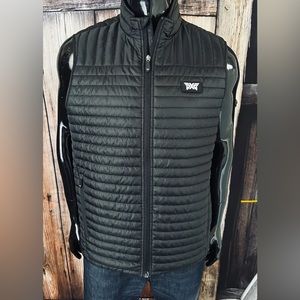 Men’s PXG Golf Black Puffer Down Vest Sz XXL, fits more like XL